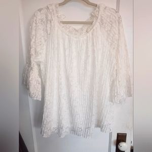 JohnPaulRichard Women's 3/4 Bell Sleeve White Blouse XL